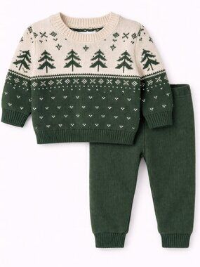 NWT Little Planet by Carter’s 6M Baby Boy Sweater Set Organic Knit Christmas